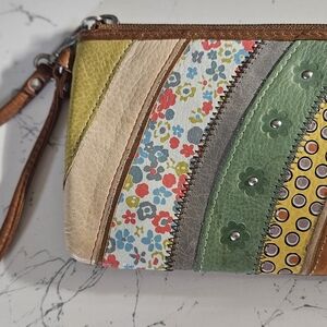 Colorful Patchwork Wristlet Clutch